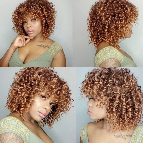 Wig fibra 40cts Cacheada