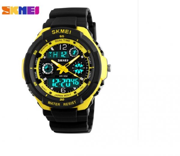 Relógio masculino skmei anadigi 0931 amarelo - Skmei