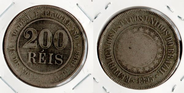 046-3 - 200 Réis 1893 - Tiragem 2.585.500 -