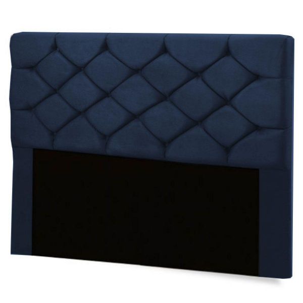 Cabeceira Casal Bony 140 Veludo Suede Azul SR Cabec