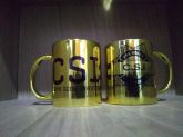 Caneca dourada metalizada 325 ml personalizada