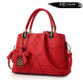 Bolsa Feminina De Luxo Vermelha Laço Decoração Dourada