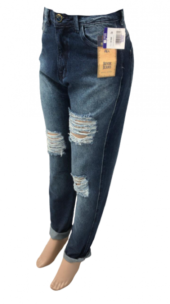 Calça Mom Jeans  Destroyed