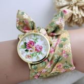 New design flor de pano relógio de pulso moda mulheres vestido relógios de alta qualidade relógio re