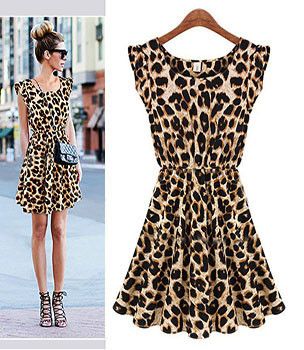 Mulheres vestido de verão 2015 nova casual festa mini venda vestidos vestidos Leopard mulheres patry