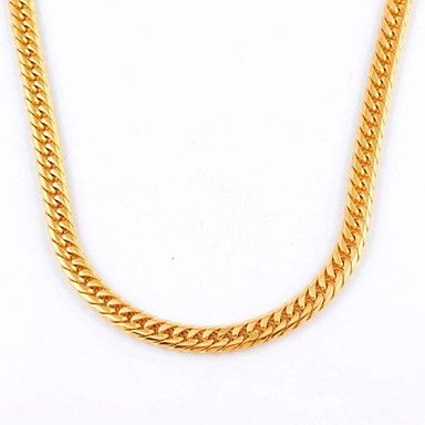 ouro / aço titânio colar de prata cadeia de moda masculina simples #01918602