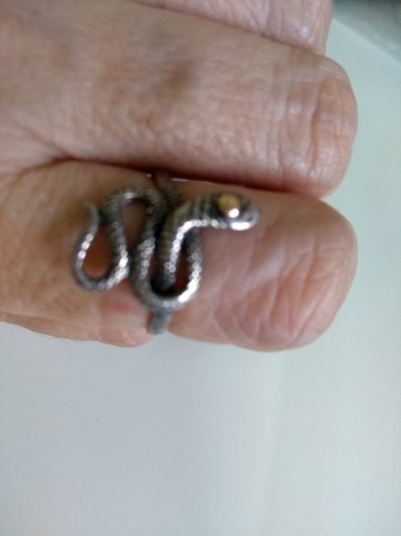 Anel de prata em formato de cobra