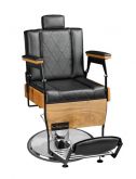 Poltrona Barber Wood Reclinável Barbearia Base Cromada Marri