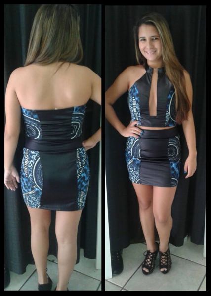 Conjunto de Cropped com tule no meio