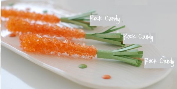 Pirulitos de cristal de açucar cenourinha Candy Rock