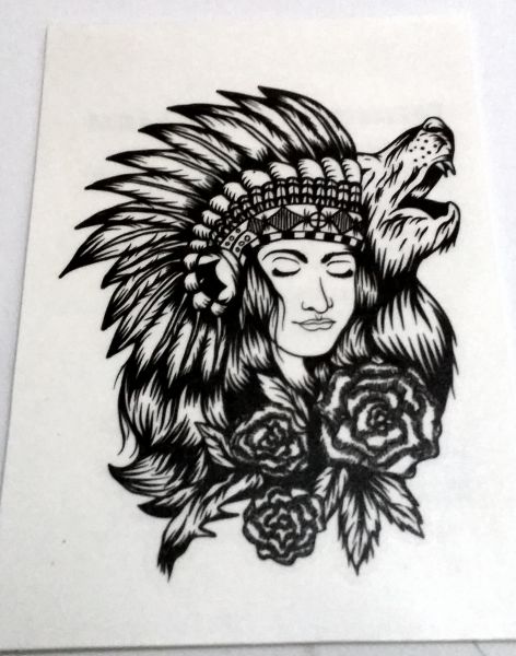 Tatuagem Índia e lobo