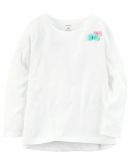 FC206- Carter's Camiseta Manga Longa Bow Branca 3T (2.5-3anos)
