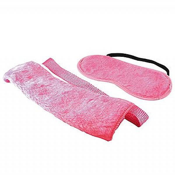 Conjunto de 4 Amarras em Pelúcia com Tapa Olho - Rosa