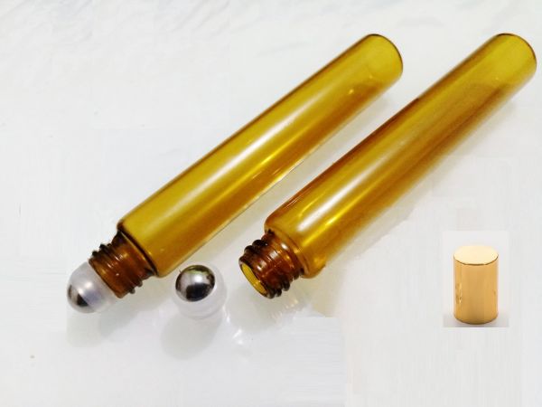 50 Frasco Labial flaconete Âmbar Liso 10ml Roll On