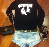 blusa laço preta