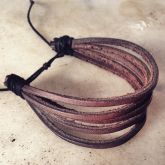 pulseira com tiras de couro - COD 011