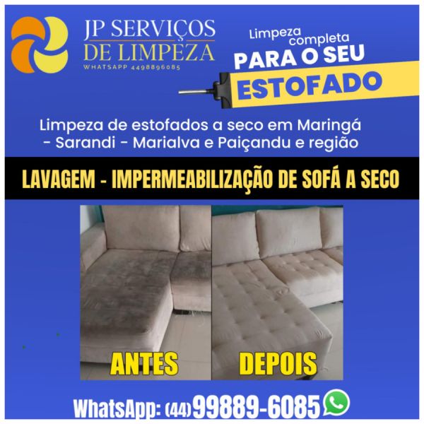 Limpeza de sofá a seco Jardim Aclimação em Maringá