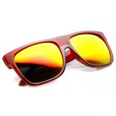 FROSTED RETRO FLAT TOP CANDY COLOR REVO LENS SUNGLASSES 8610