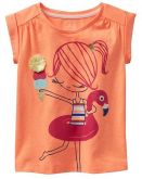 FB0912- Gap Camiseta Menina Clube Laranja (09-12meses)