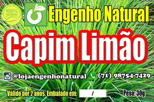 Folha de Capim Limão 30 Gramas Engenho Natural