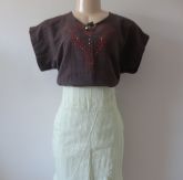Blusa bata tecido texturizado