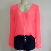 BLUSA MANGA LONGA NEON  ABERTURA  NAS COSTAS