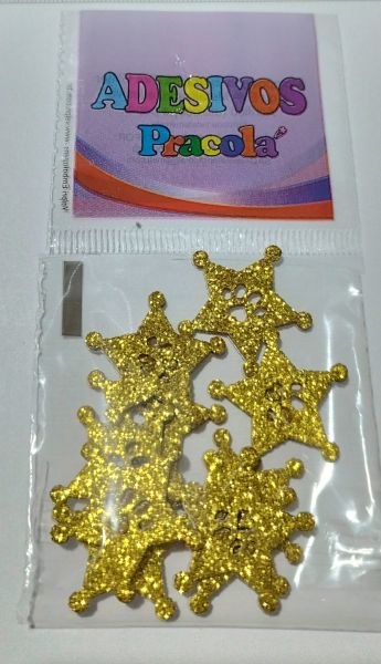 Estrela Xerife Dourada (120 Adesivos)
