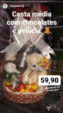 Cesta com pelúcia média e chocolates