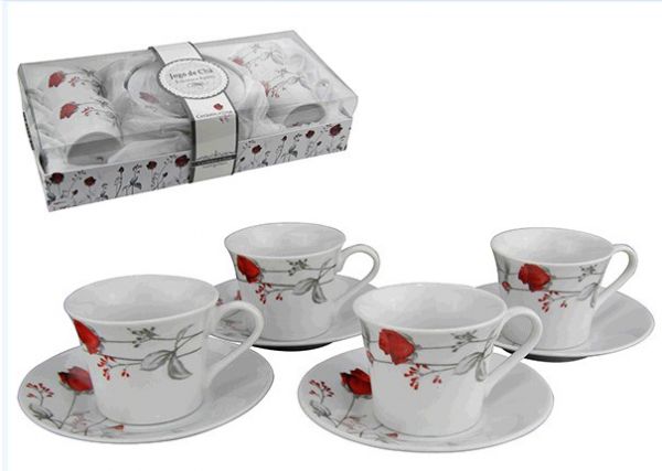 JOGO DE CAFÉ C/ 4 XICARAS E 4 PIRES