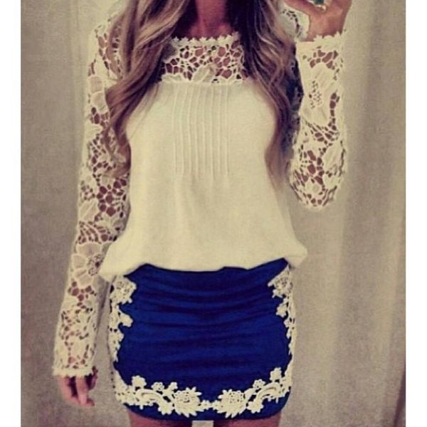 Primavera Verão Blusa e Saia