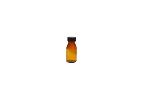 Frasco De Vidro Âmbar 30ml Rosca  C/ Batoque E Tampa 50 Un