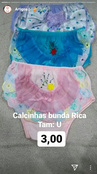 Calcinhas infantil bunda rica tam. único