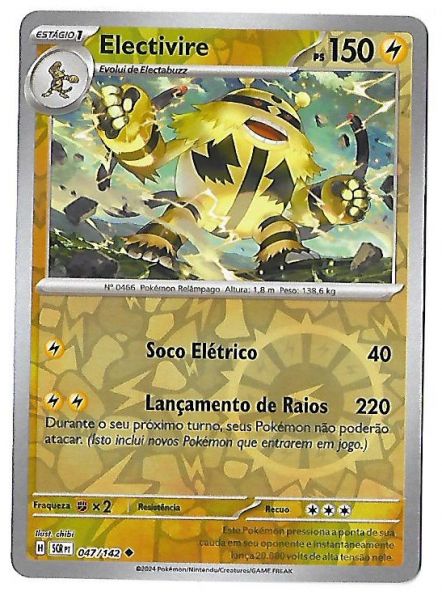 Pokemon Electivire Reverse Foil Escarlate e Violeta Coroa Estelar