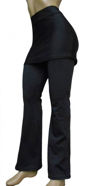 calça flare com saia plus (48/50-52/54), tecido poliéster 94% e elastano 6%, gramatura alta (360)
