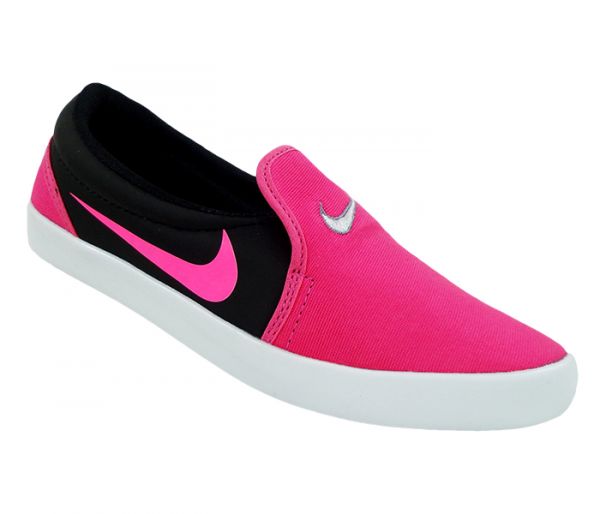 Tênis Feminino Nike Toki Slip Preto e Rosa