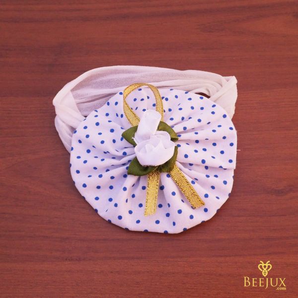 Faixa Para Cabeça Infantil Branca Bolinhas