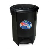 LIXEIRA OVAL COM PEDAL PRETA 30 lts.