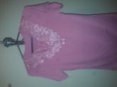 Blusa de malha bordada rosa gg