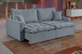 Sofa Cama Niteroi 220 2xModulos 100cm Brc 10cm Veludo Inca Grafite 10 Idealle