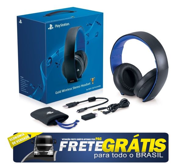 Headset Gold 7.1 Wireless Stereo Ps3 Ps4 Ps Vita Pc