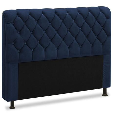 Cabeceira King Luxuria 195 Veludo Azul 2302 SR Cabec