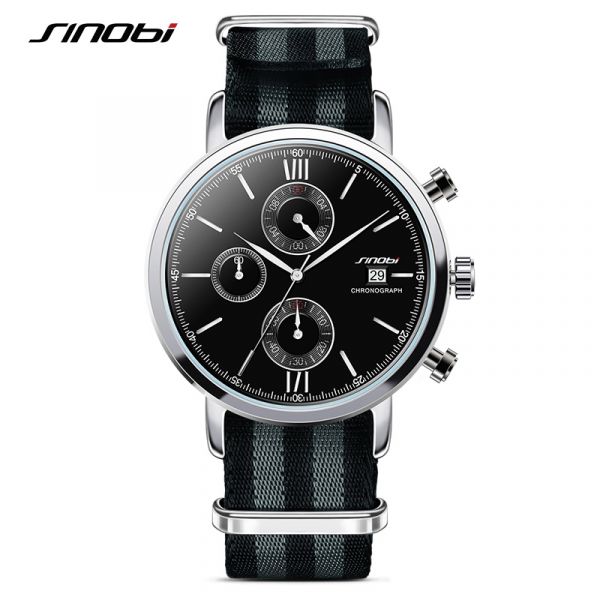 SINOBI Homens Sports Relógios Militar com a NATO Nylon Pulseira Masculina James Bond 007 Relógio Cro