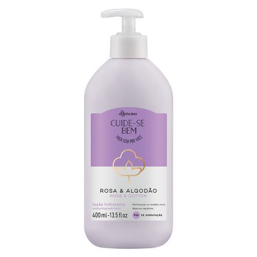 Cuide-se Bem Loção Hidratante Des. Corporal Rosa E Algodão, 400ml