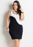 Vestido Plus Size Bicolor