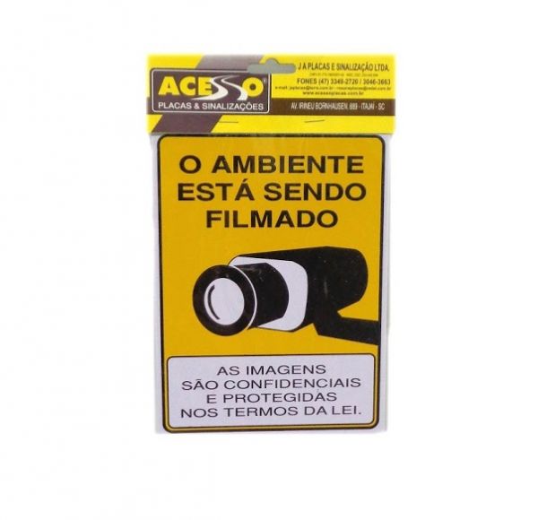 Placa - Ambiente sendo Filmado