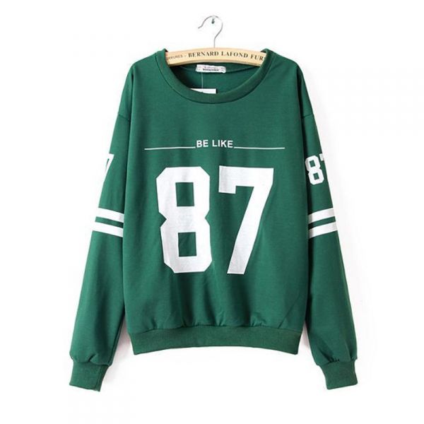 Green Sweatshirt Women Active Sport