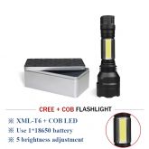 COB luz do flash XML T6 Tático lanterna Led 18650 lanterna para caça autodefesa busca Zaklamp Torch