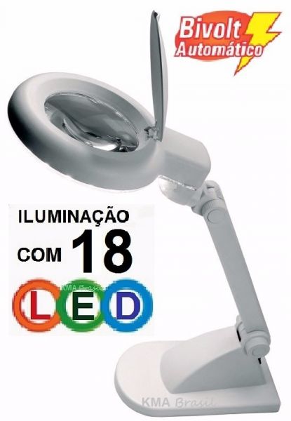 Lupa de Bancada com iluminação LED e zoom de 3x 12x - HL-200 LED (Bivolt)