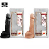 PRÓTESE MACIÇA COM ESCROTO 14,5 X 3,3CM -Preto