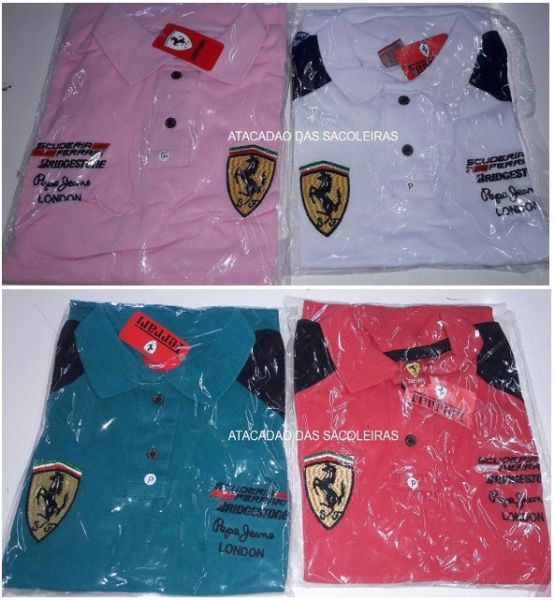 10 POLO FERRARI MALHA PIQUET